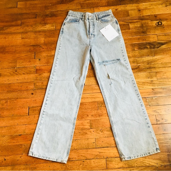 ROKH Blue Distressed Jeans Women’s Size 36 US 4 Regular - Picture 6 of 15